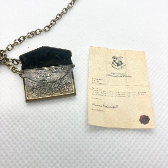 Bronze Hedwig and Hogwarts Letter Necklace - Picture 5 of 8